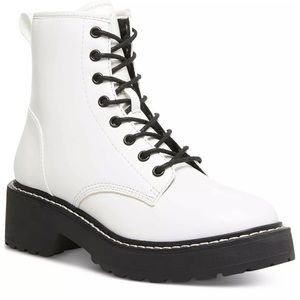 white madden girl combat boots size 8